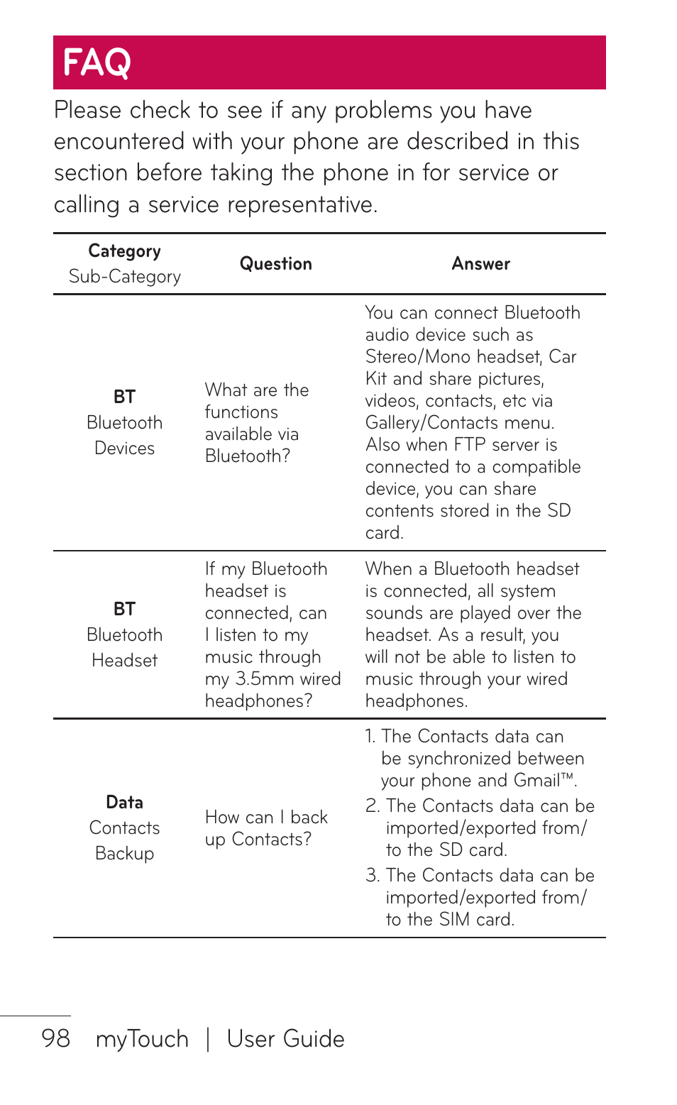 LG LGE739BK User Manual | Page 98 / 312