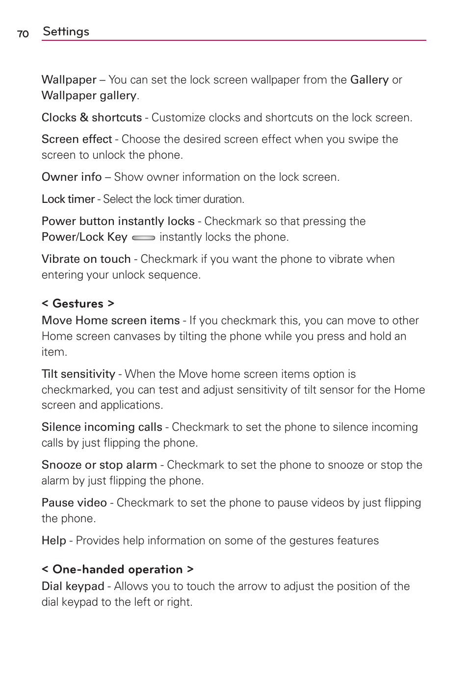 LG US780 User Manual | Page 70 / 117