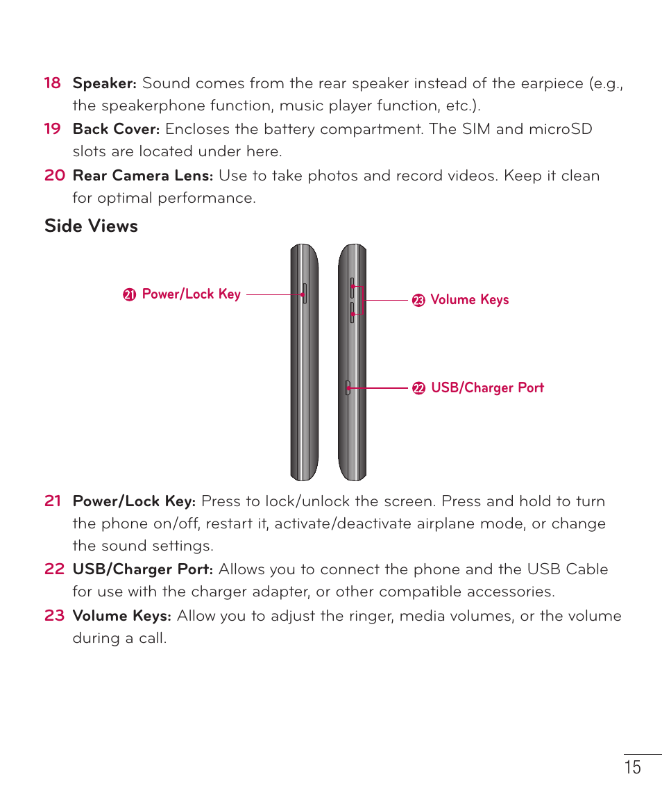 Side views | LG D520 User Manual | Page 17 / 139