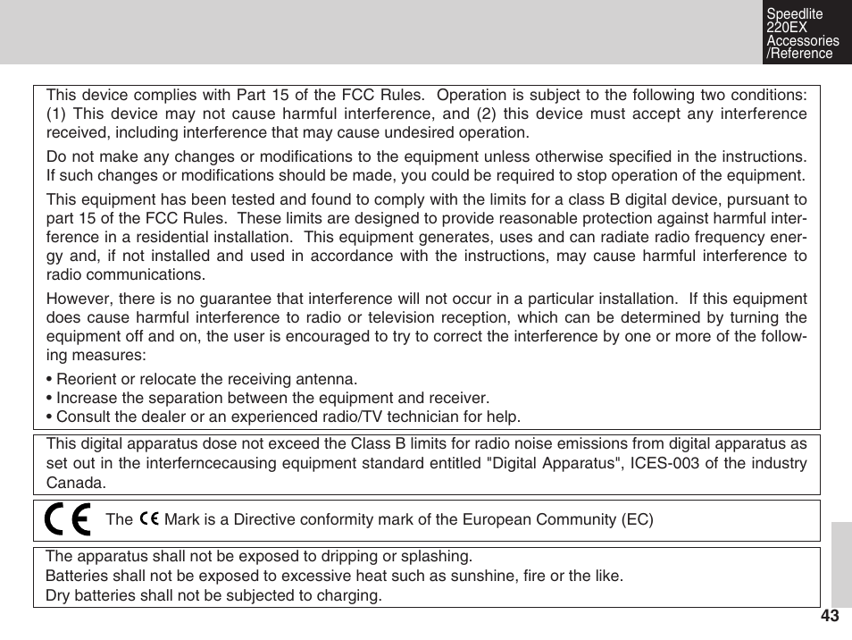 Canon 220 EX User Manual | Page 43 / 44