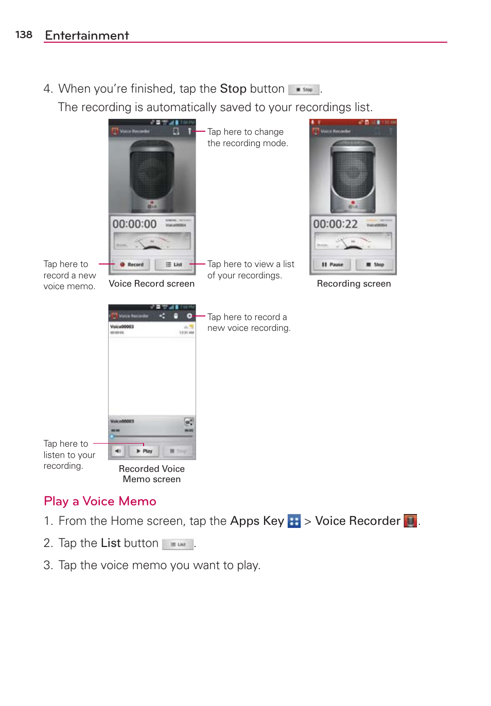 Entertainment | LG LGVS870 User Manual | Page 140 / 223
