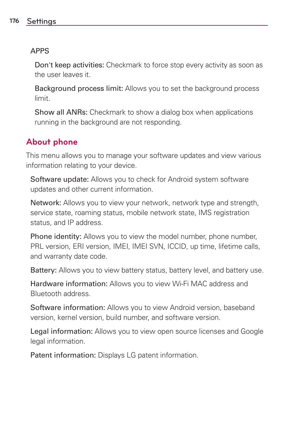 About phone | LG LGVS870 User Manual | Page 178 / 223