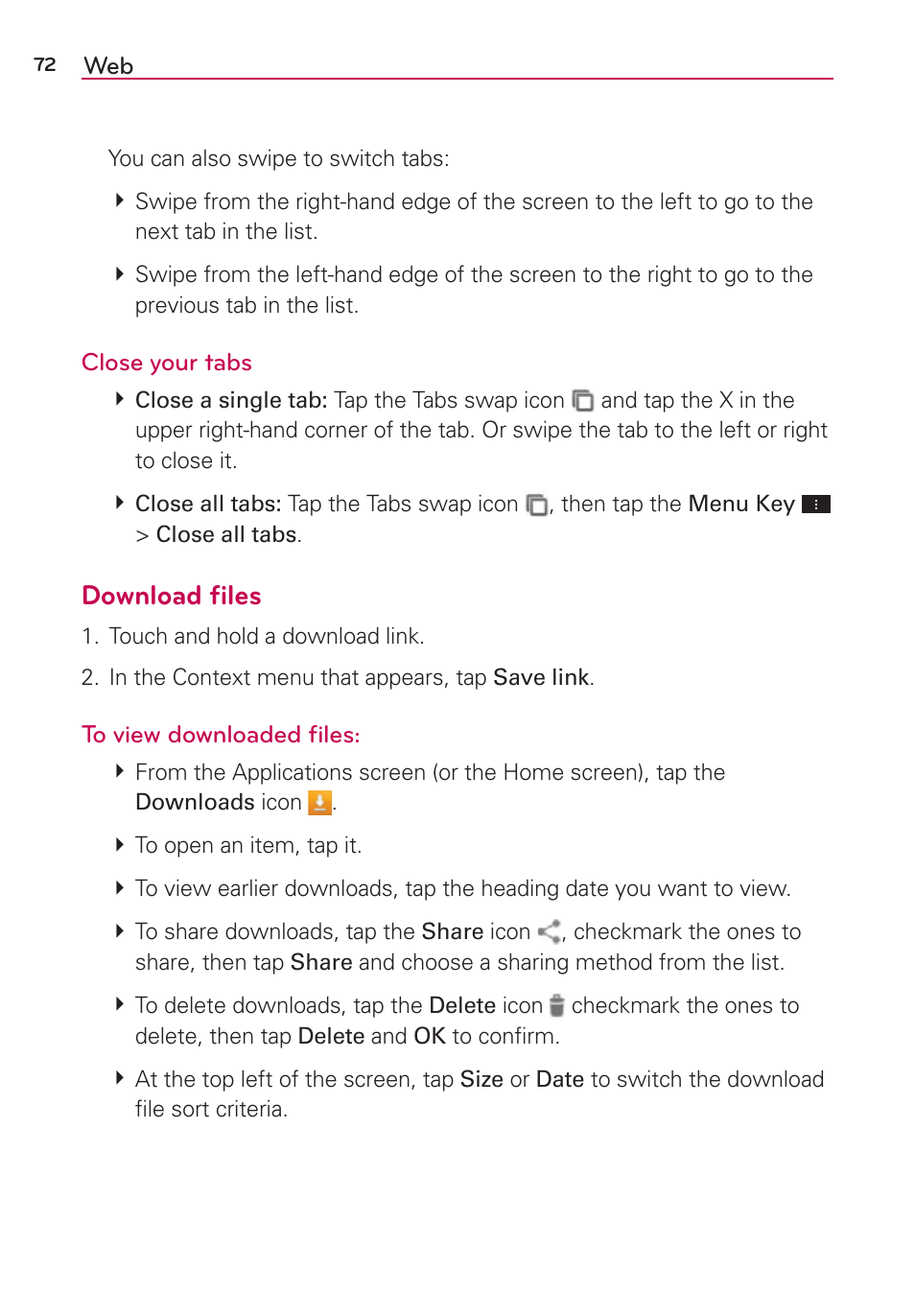 Download ﬁles | LG LGVS870 User Manual | Page 74 / 223