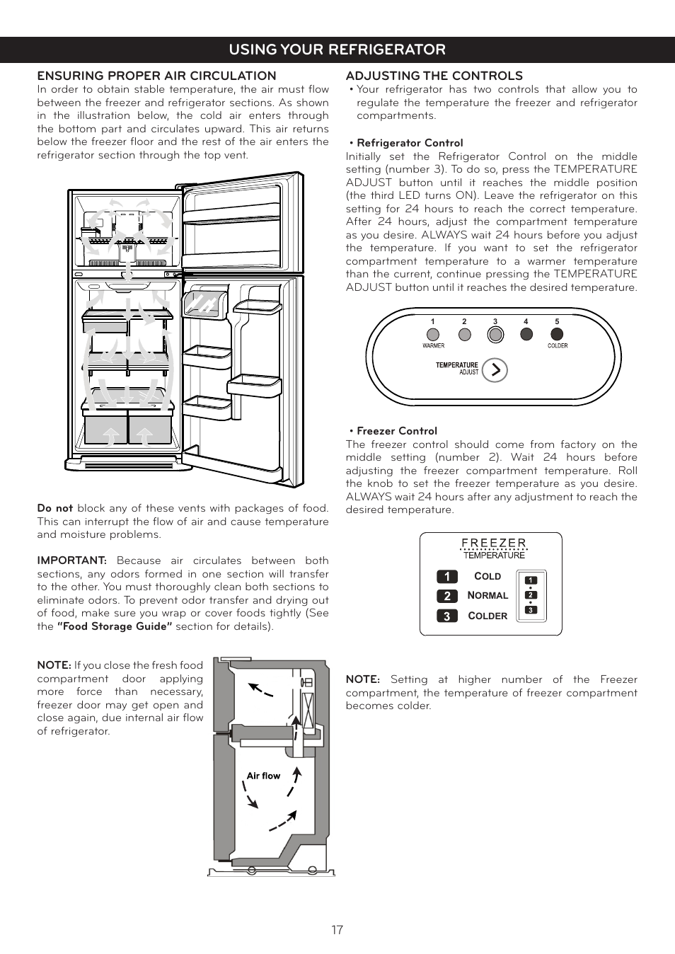 Using your refrigerator | LG LTC19340ST User Manual | Page 17 / 31