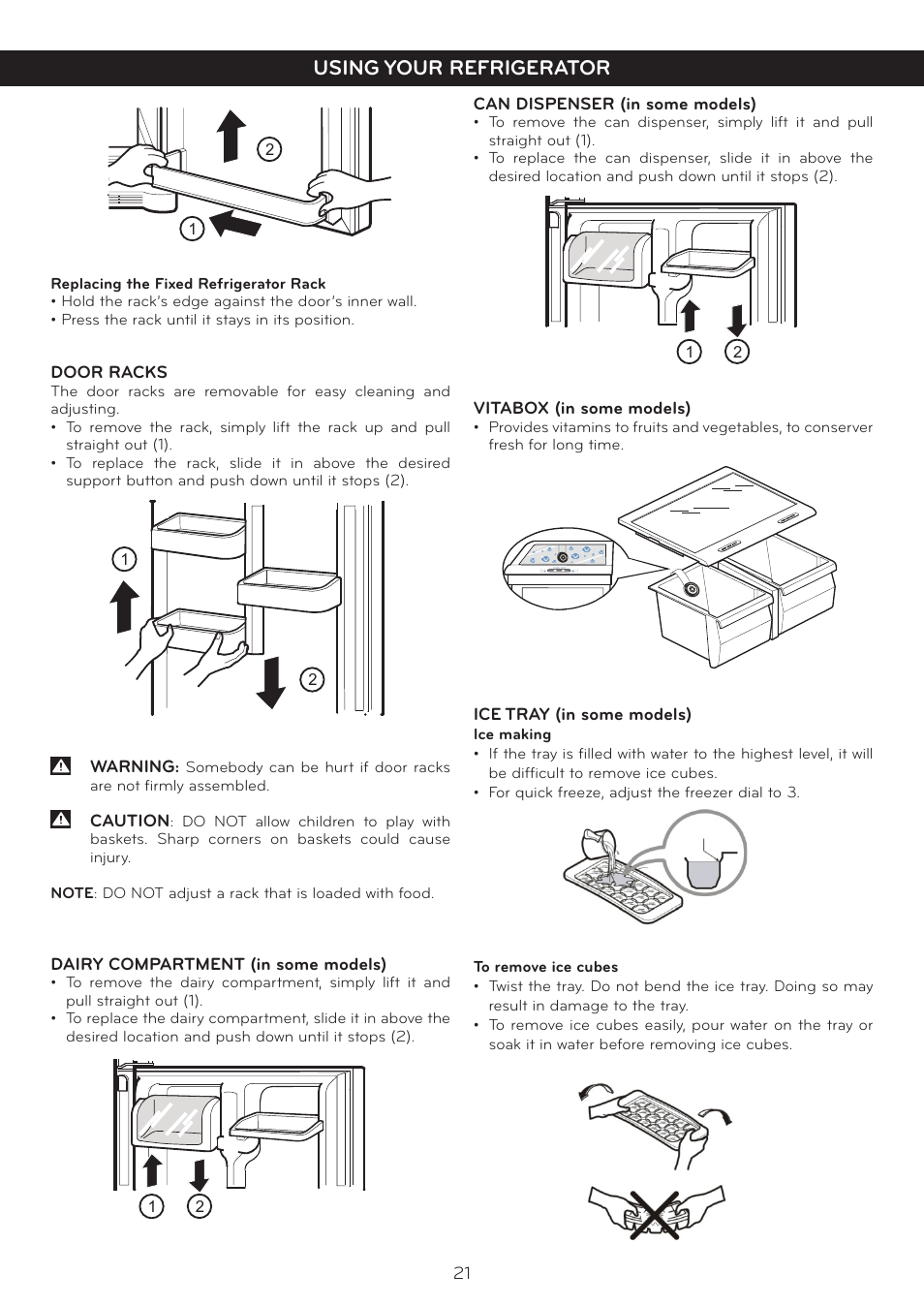 Using your refrigerator | LG LTC19340ST User Manual | Page 21 / 31