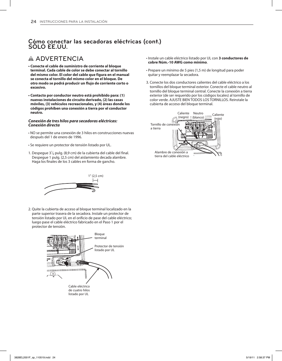 Advertencia | LG DLG4802W User Manual | Page 60 / 76
