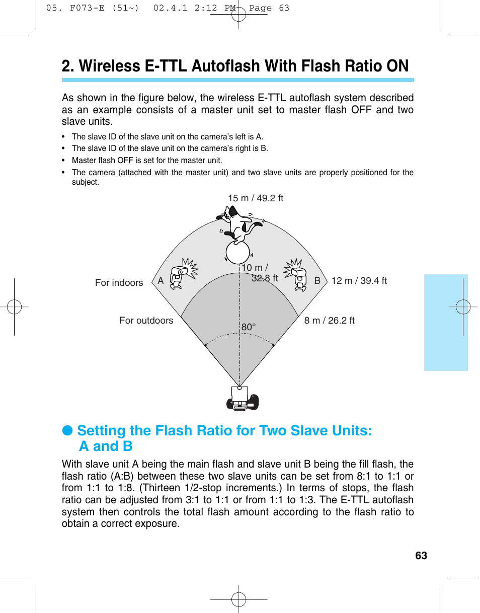 Wireless e-ttl autoflash with flash ratio on | Canon 550 EX User Manual | Page 63 / 128