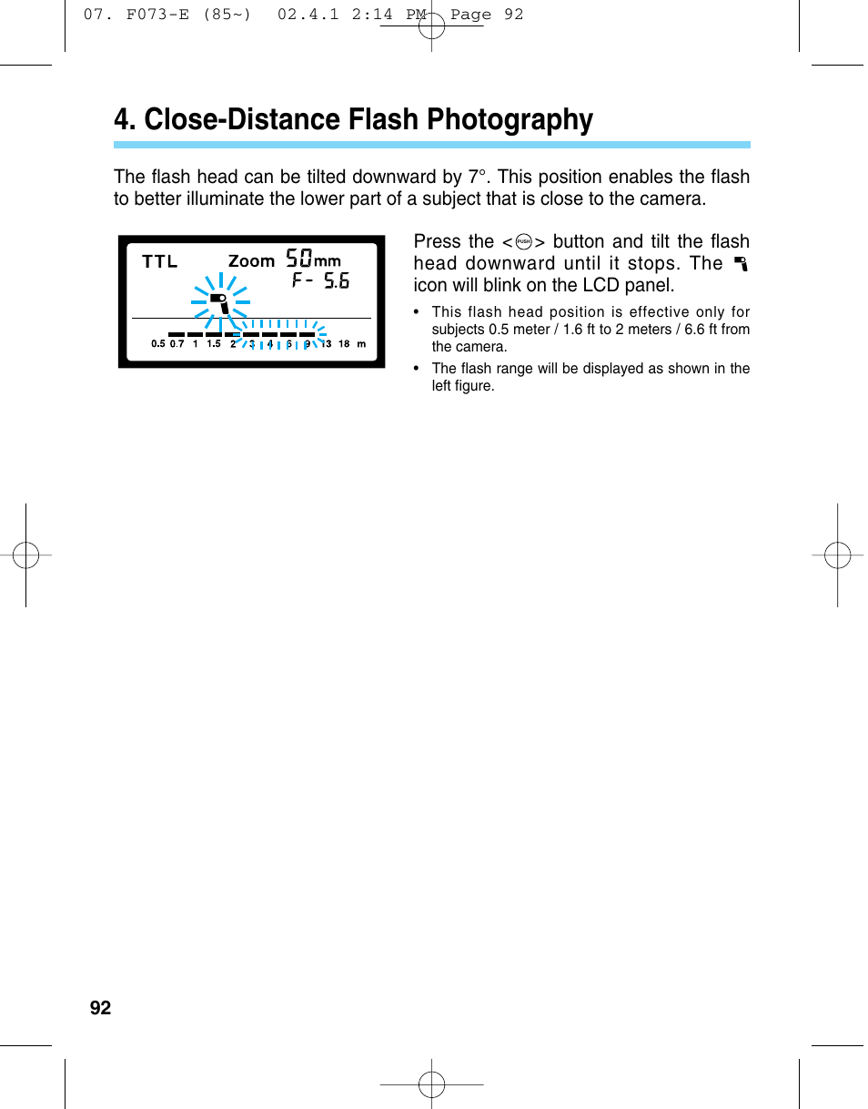 Close-distance flash photography | Canon 550 EX User Manual | Page 92 / 128