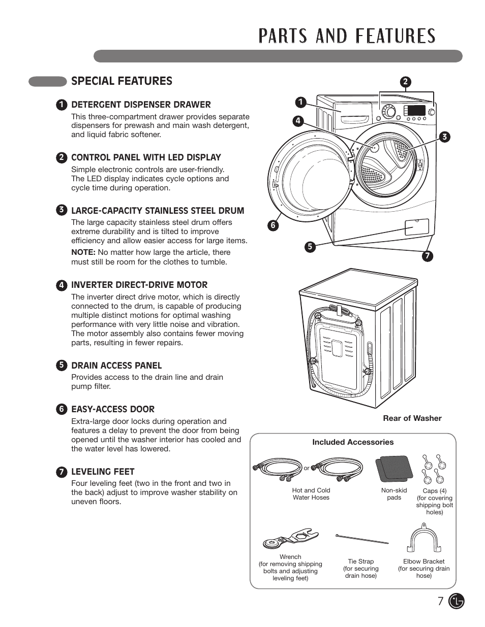 7special features | LG WM3477HS User Manual | Page 8 / 109