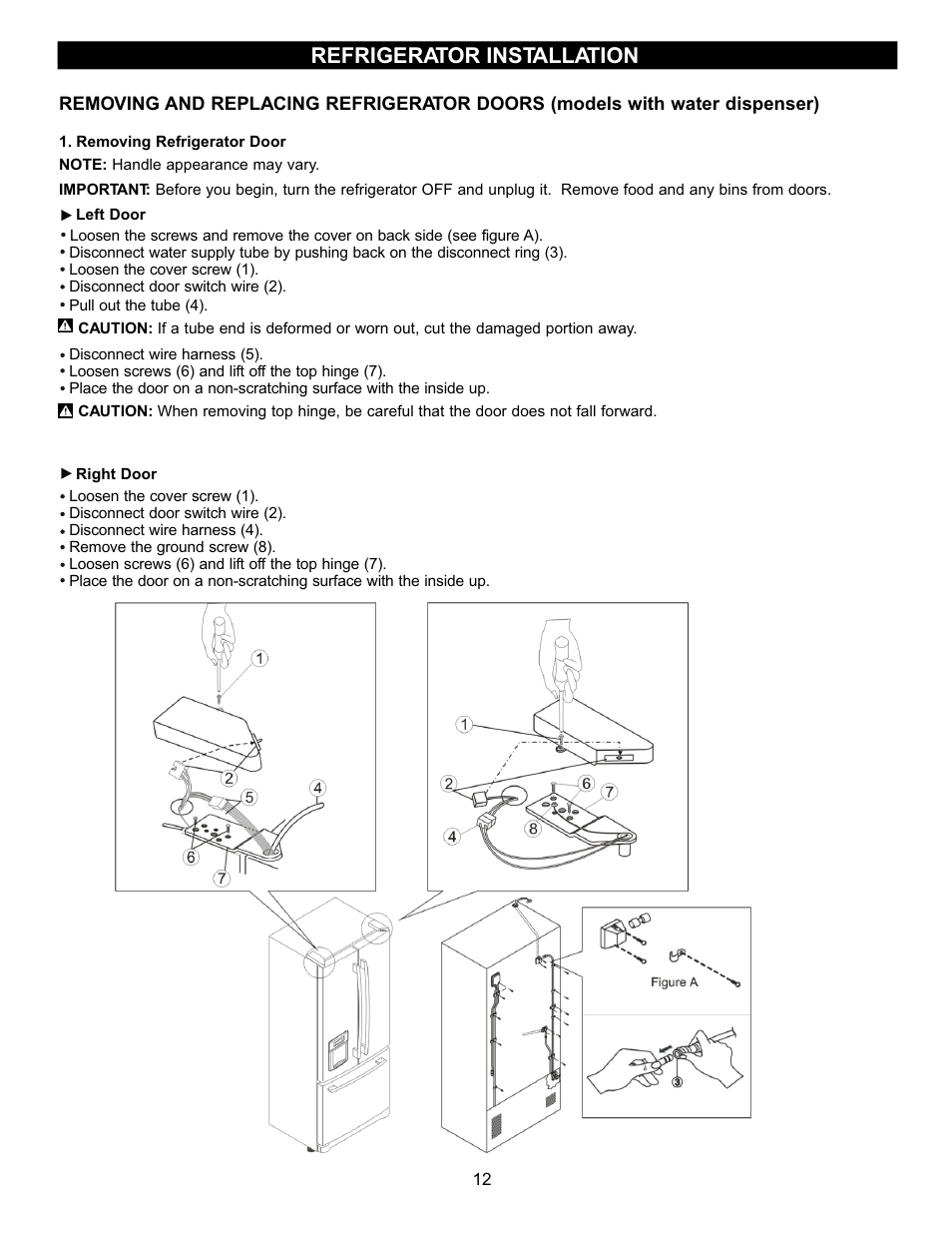 Refrigerator installation | LG LFC22740TT User Manual | Page 12 / 36