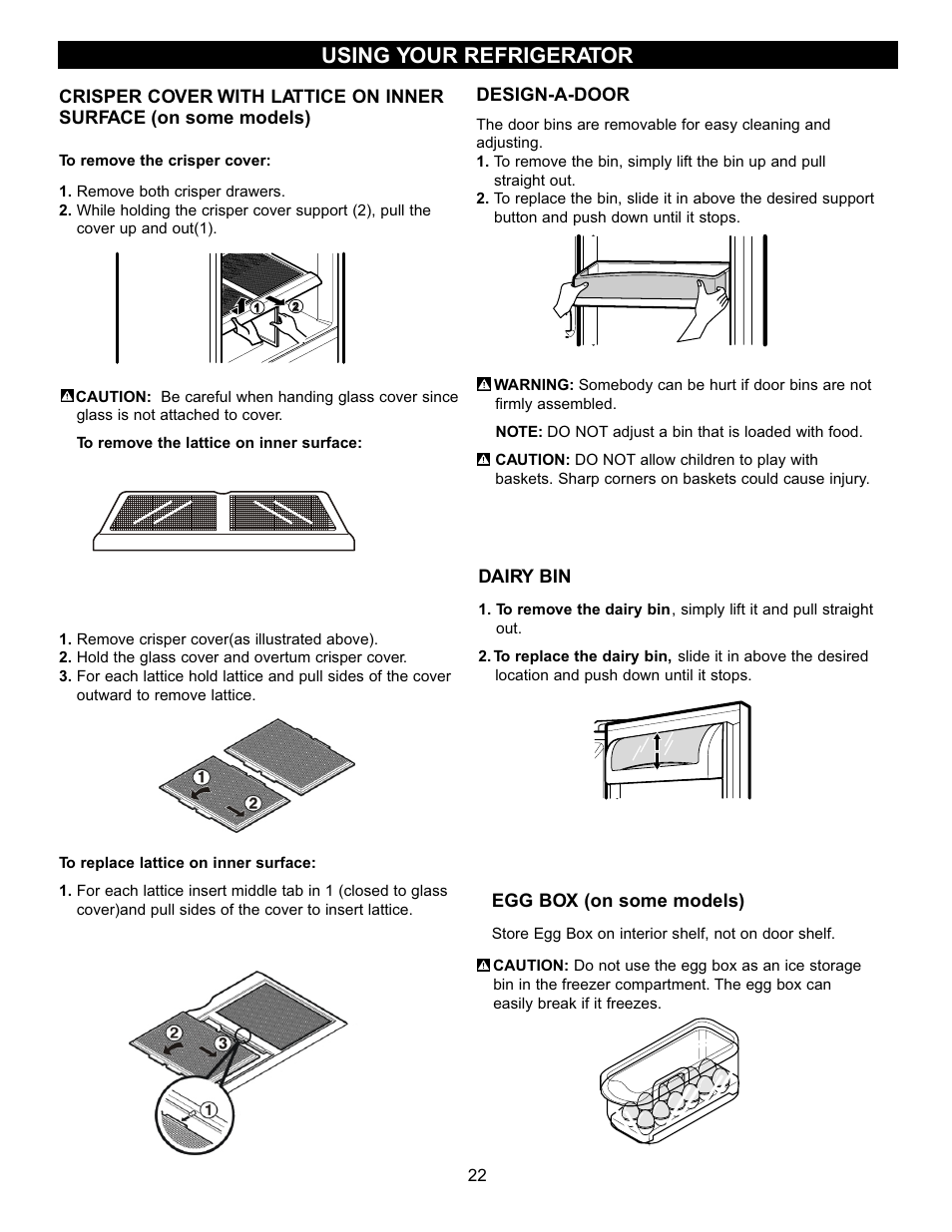 Using your refrigerator | LG LFC22740TT User Manual | Page 22 / 36