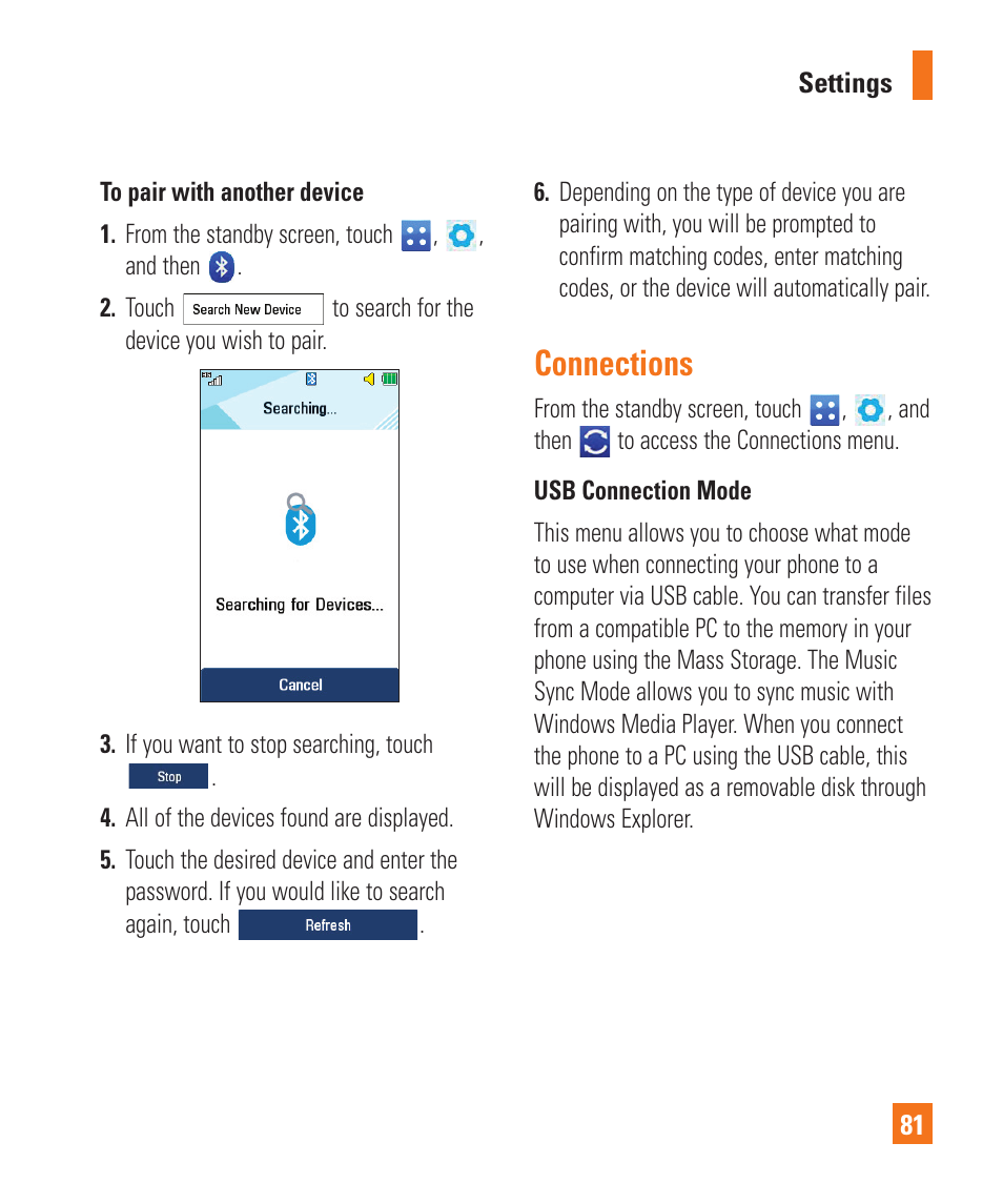 Connections | LG C410 User Manual | Page 81 / 124