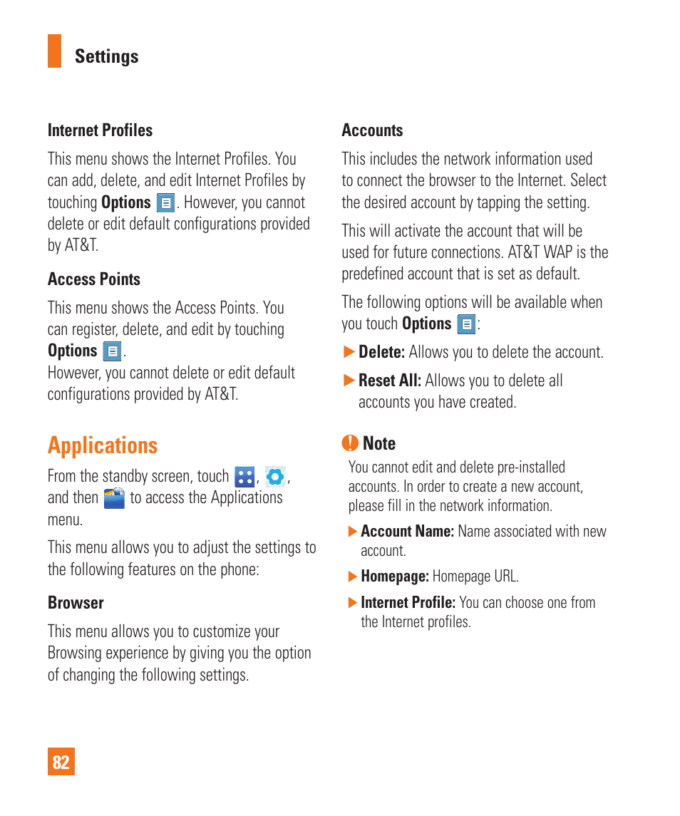 Applications | LG C410 User Manual | Page 82 / 124