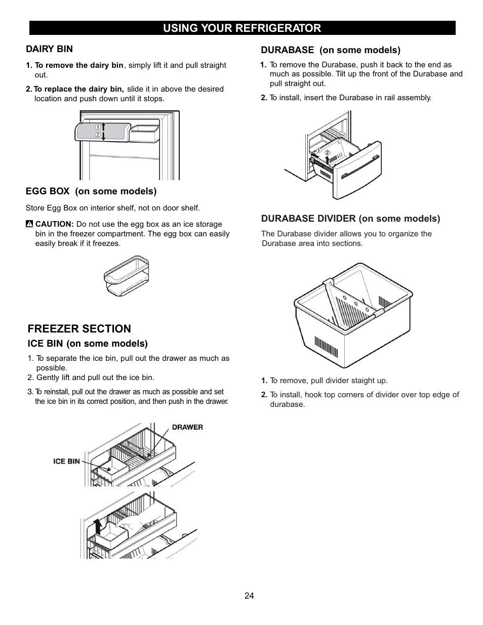 Using your refrigerator | LG LDN22735SW User Manual | Page 24 / 36