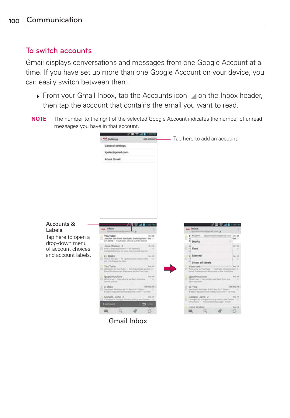 Communication to switch accounts | LG VS930 User Manual | Page 102 / 198