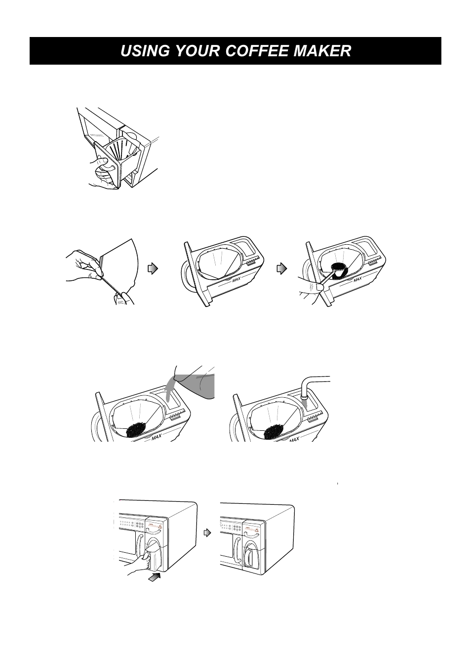 Using your coffee maker, Preparing coffee | LG LCRM1240SW User Manual | Page 21 / 31