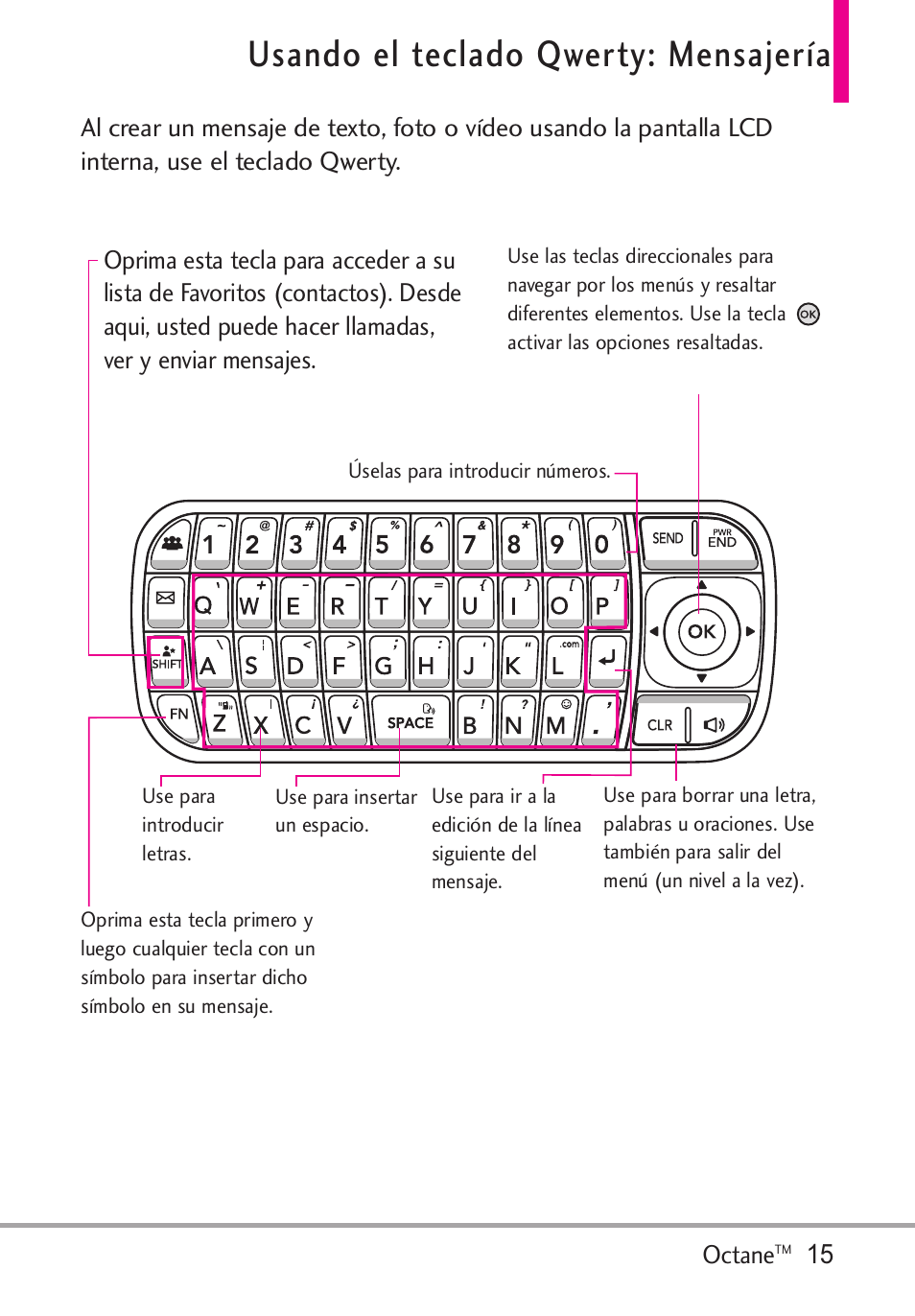 Usando el teclado qwerty: me, Usando el teclado qwerty: mensajería | LG Octane VN530 User Manual | Page 181 / 345