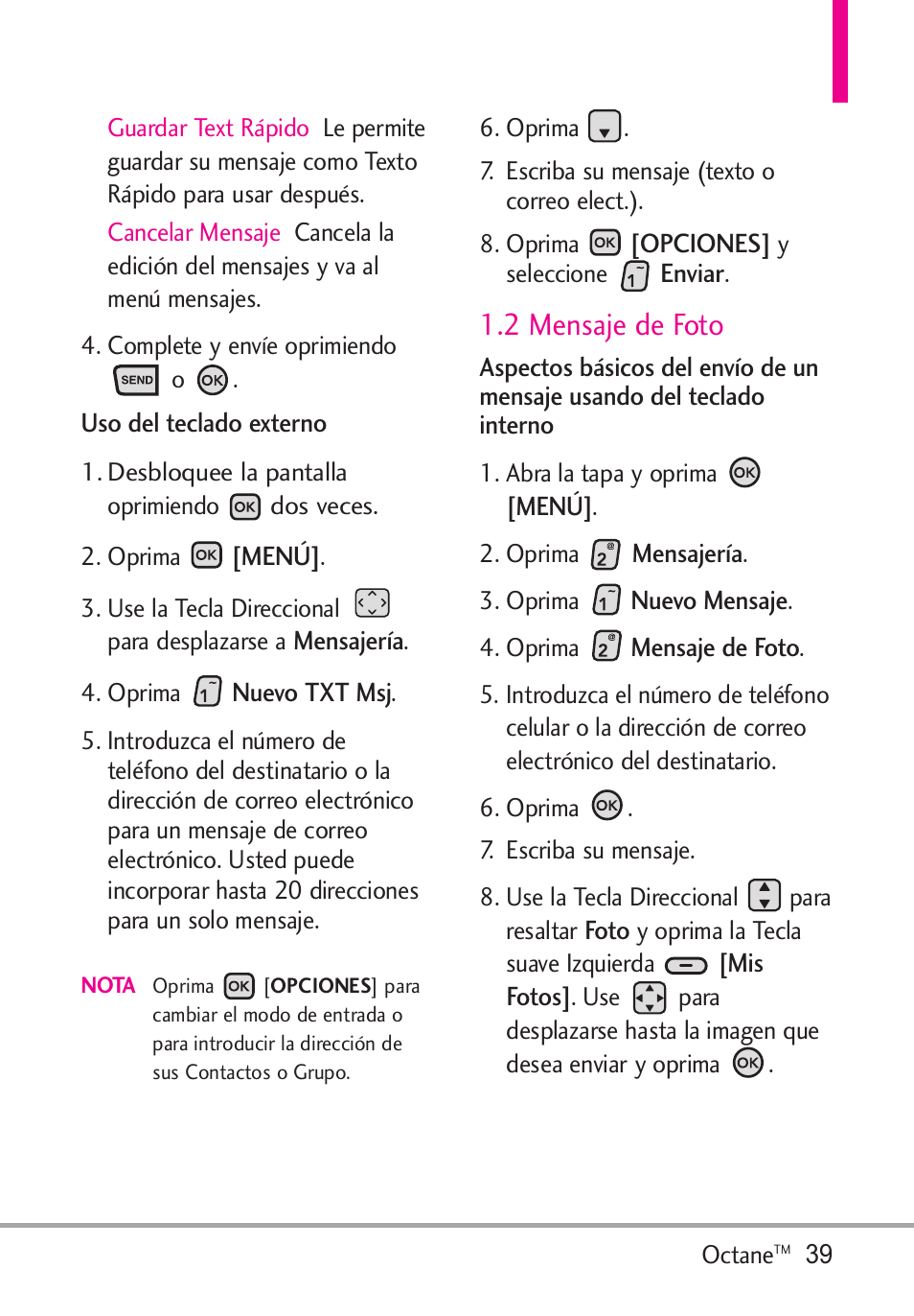 2 mensaje de foto | LG Octane VN530 User Manual | Page 205 / 345