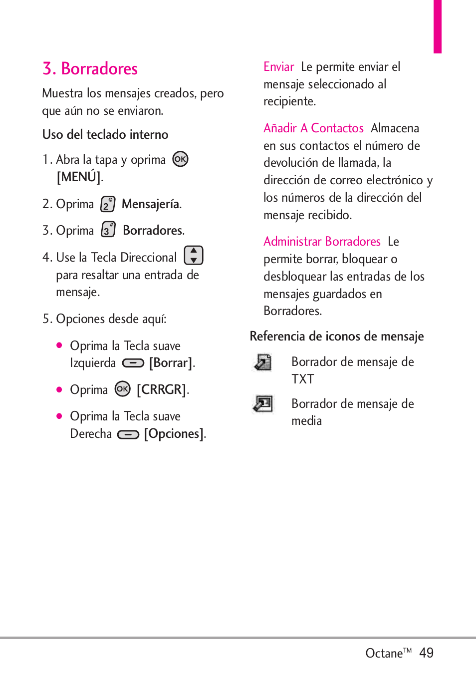 Borradores | LG Octane VN530 User Manual | Page 215 / 345