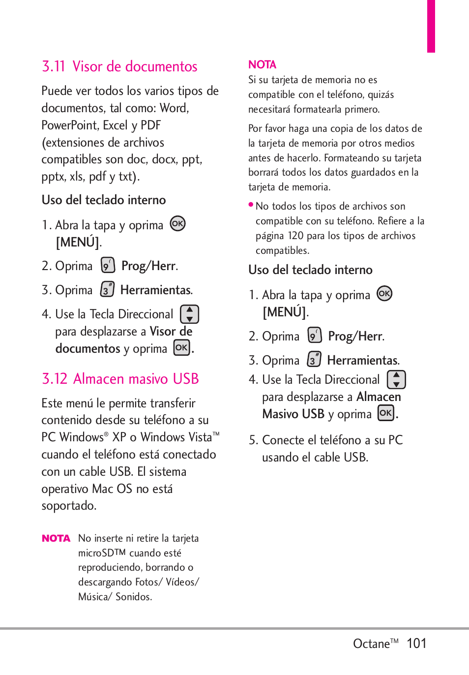 11 visor de documentos, 12 almacen masivo usb | LG Octane VN530 User Manual | Page 267 / 345
