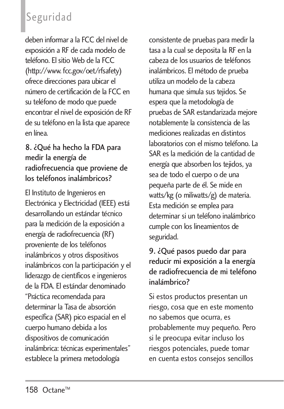 Seguridad | LG Octane VN530 User Manual | Page 324 / 345