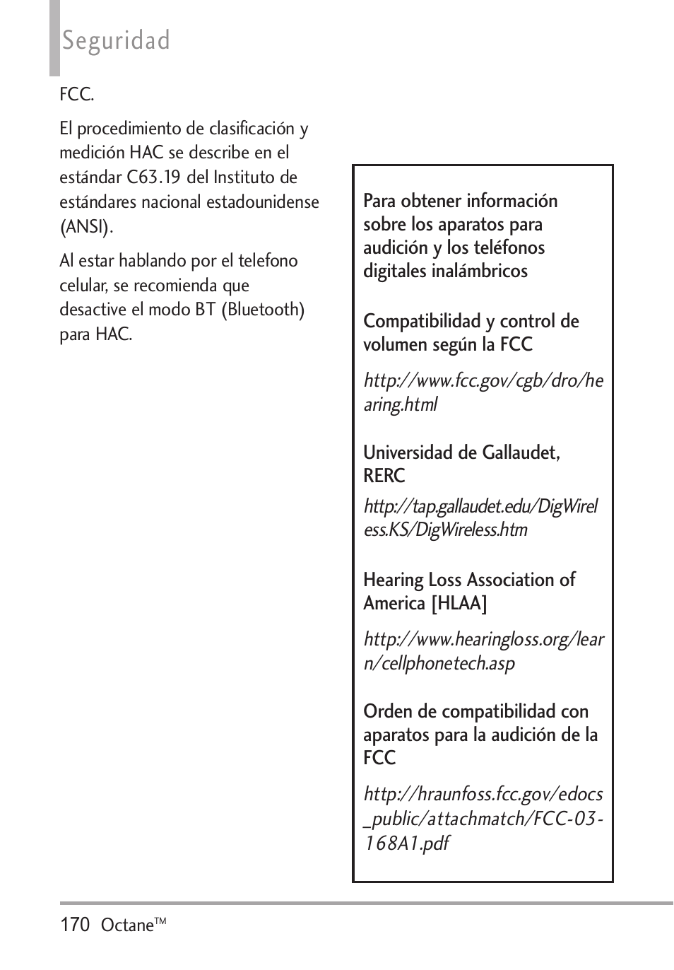 Seguridad | LG Octane VN530 User Manual | Page 336 / 345