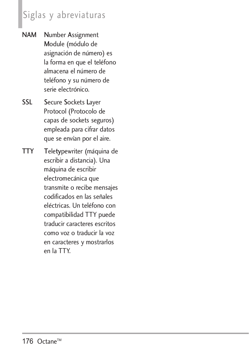Siglas y abreviaturas | LG Octane VN530 User Manual | Page 342 / 345