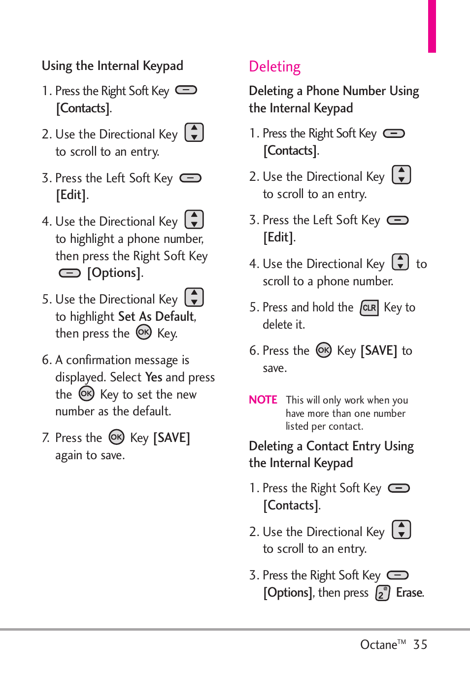 Deleting | LG Octane VN530 User Manual | Page 37 / 345