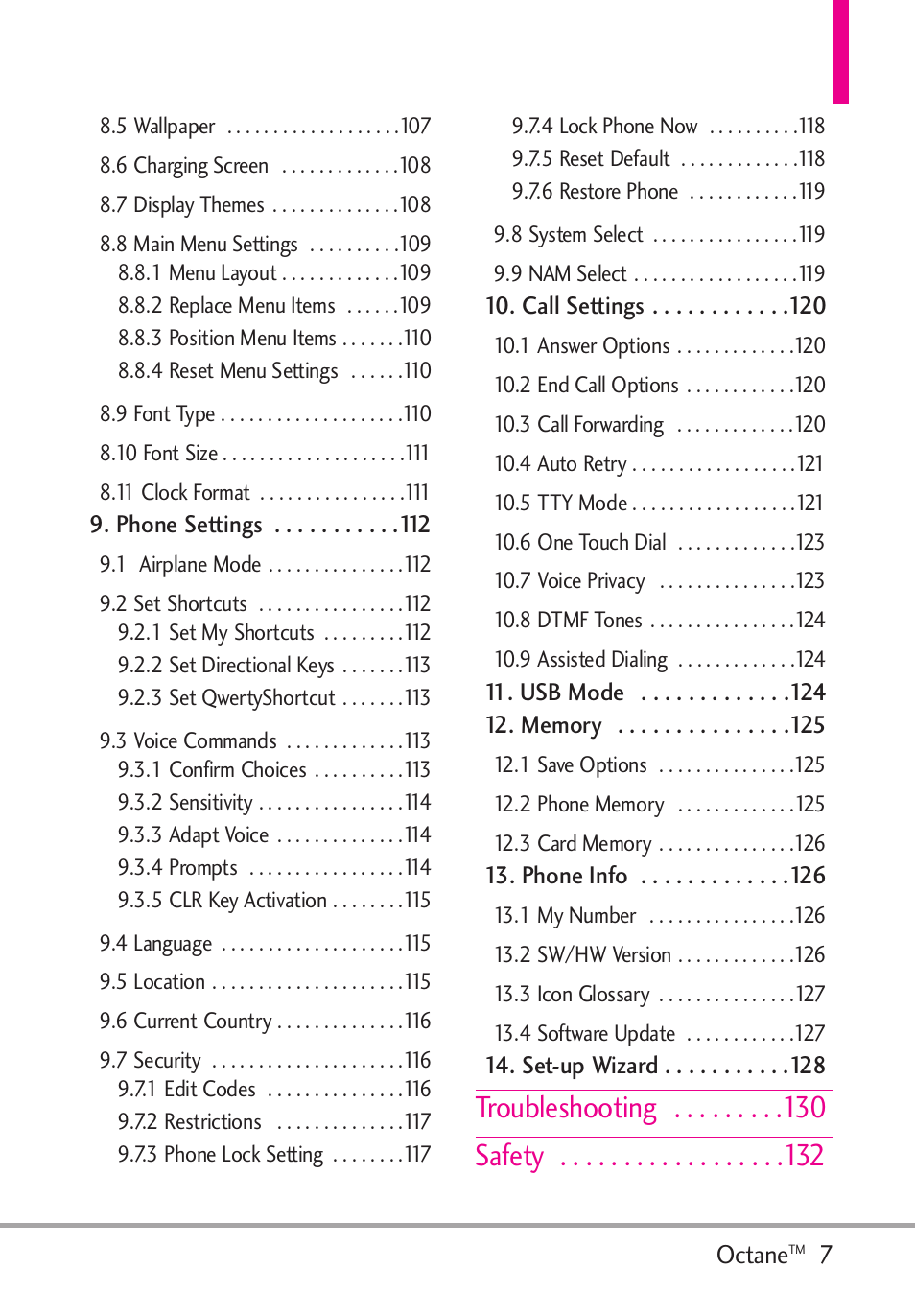 Troubleshooting safety | LG Octane VN530 User Manual | Page 9 / 345