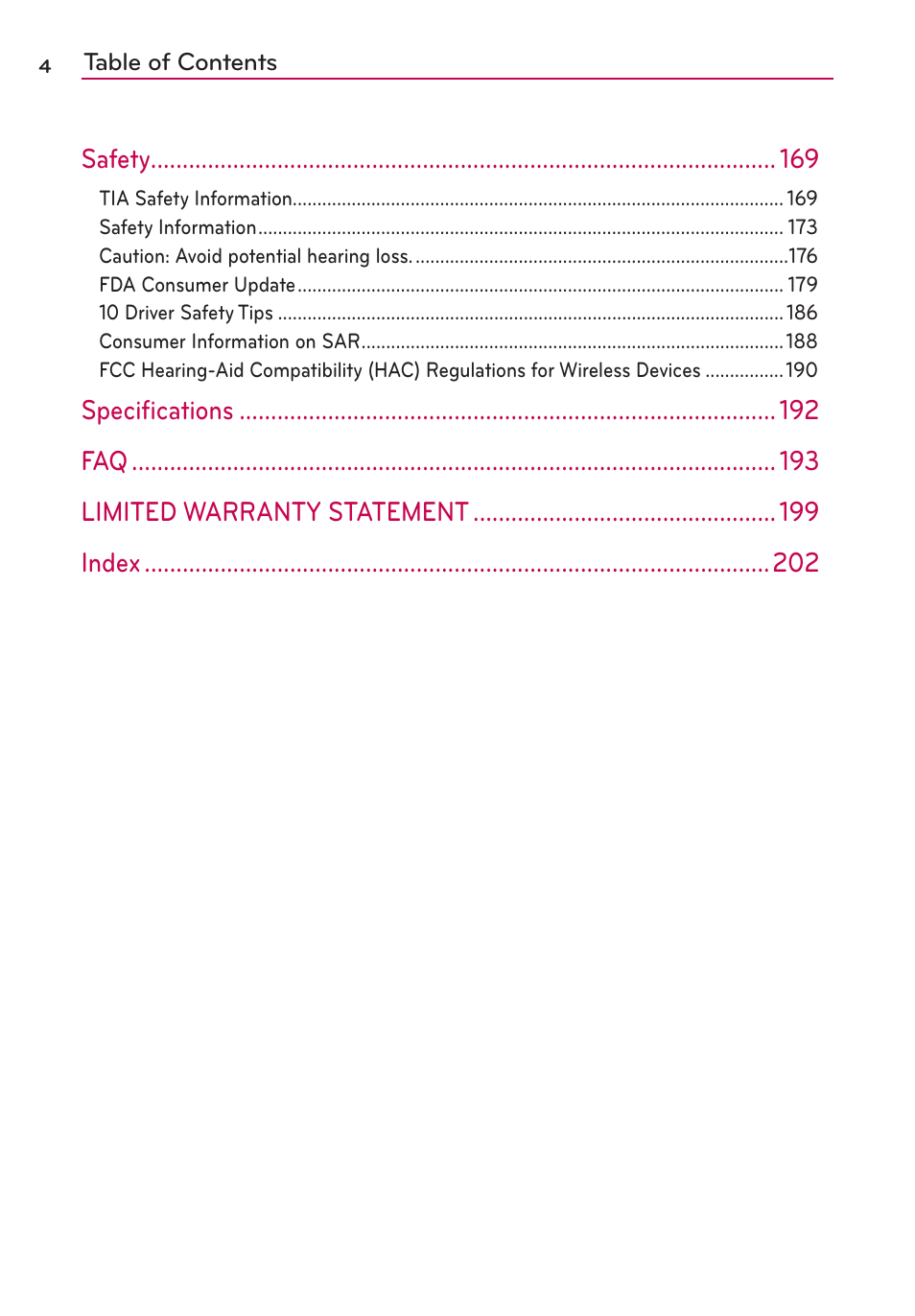 LG LGVS840PP User Manual | Page 6 / 206