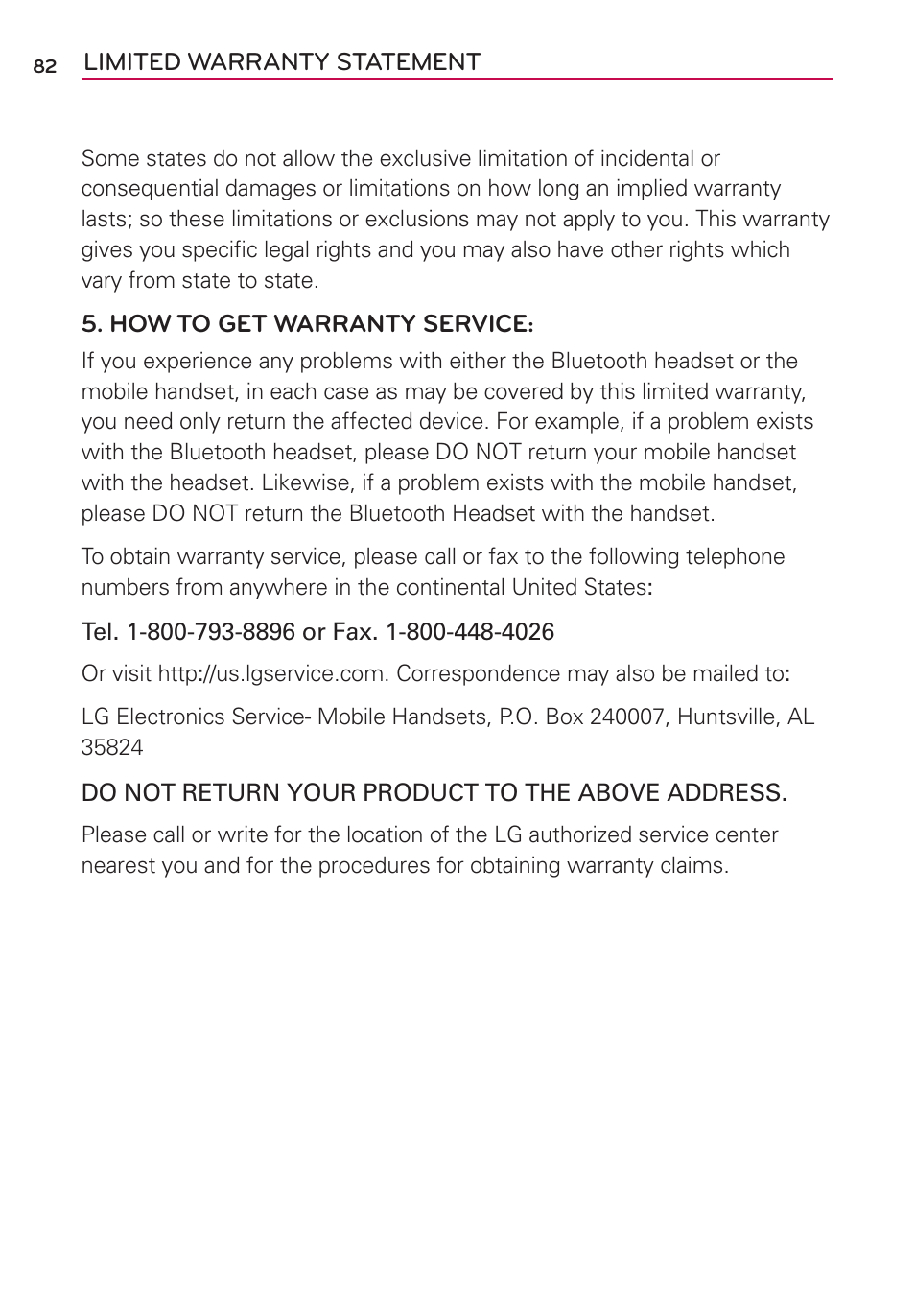 LG LGVS410PP User Manual | Page 84 / 86