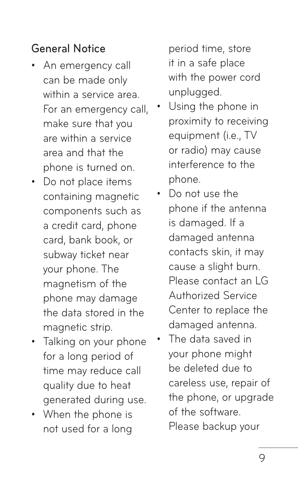 LG GS505NV User Manual | Page 11 / 253