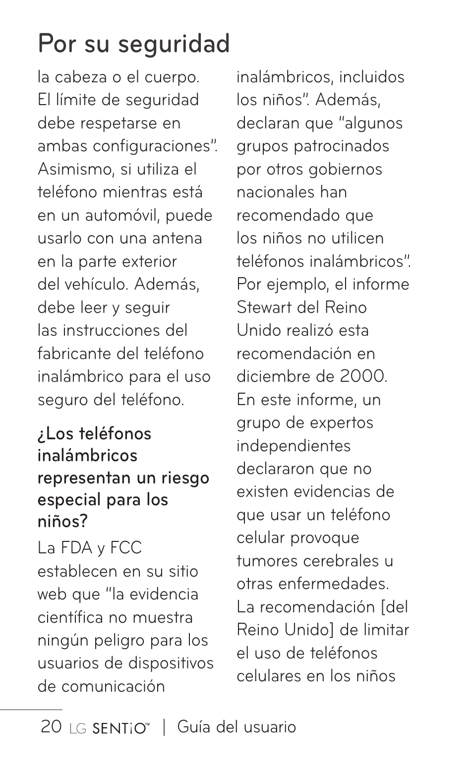 Por su seguridad | LG GS505NV User Manual | Page 141 / 253