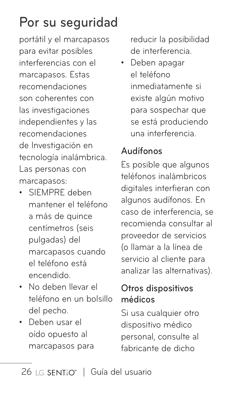 Por su seguridad | LG GS505NV User Manual | Page 147 / 253