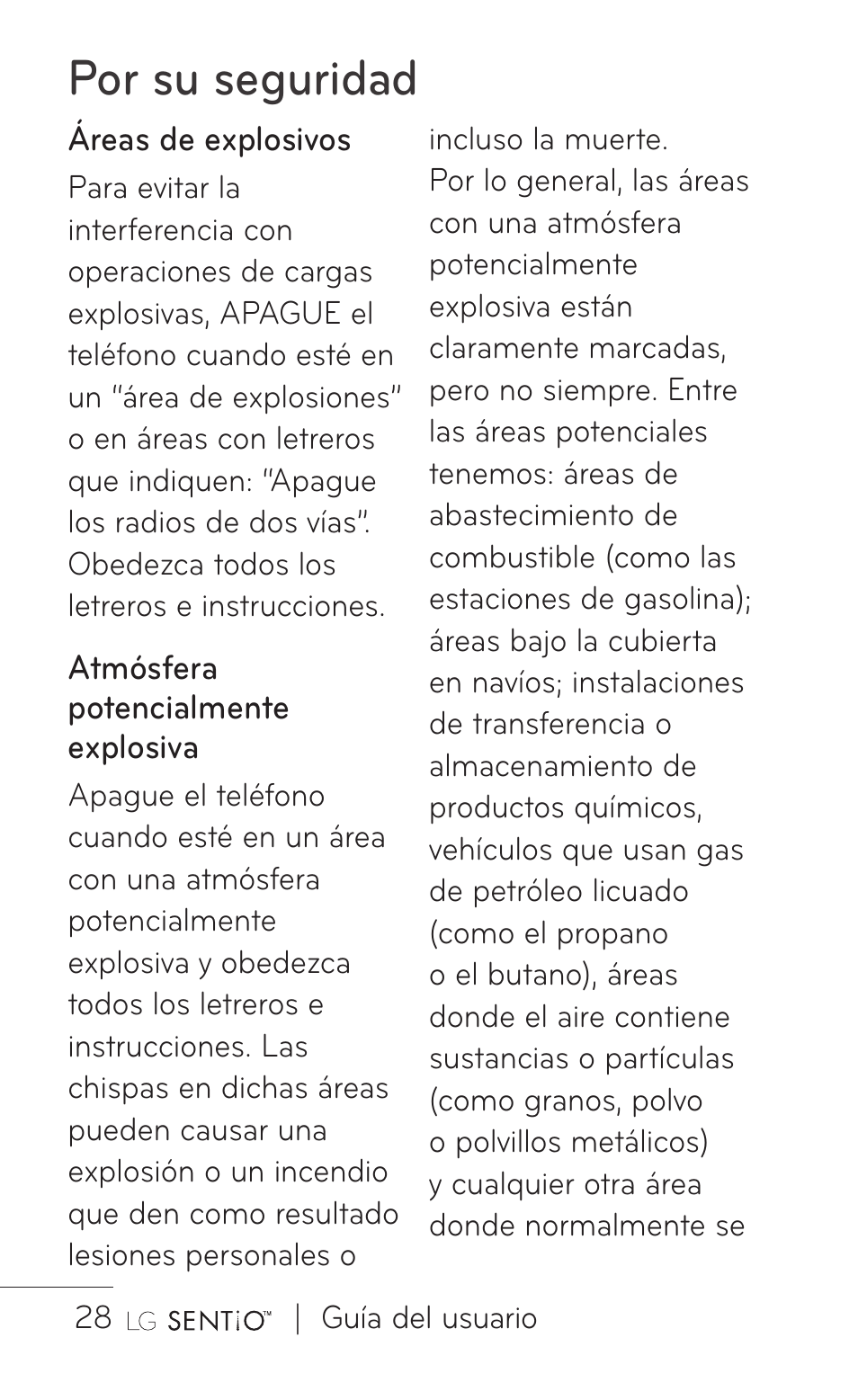 Por su seguridad | LG GS505NV User Manual | Page 149 / 253