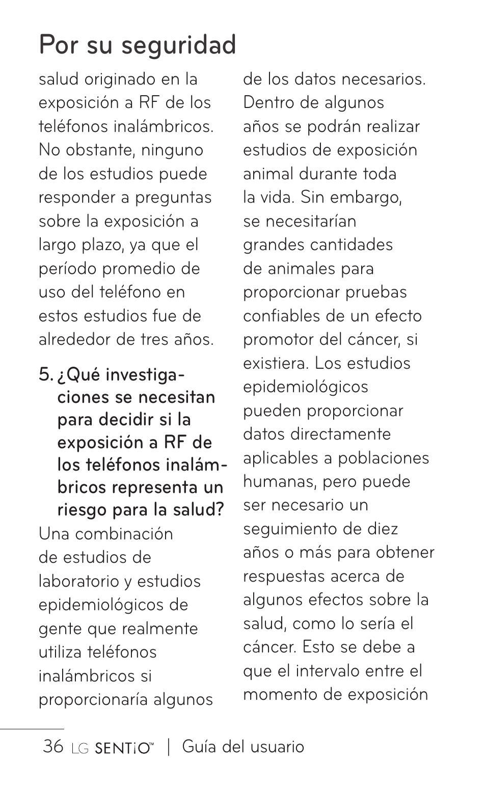 Por su seguridad | LG GS505NV User Manual | Page 157 / 253