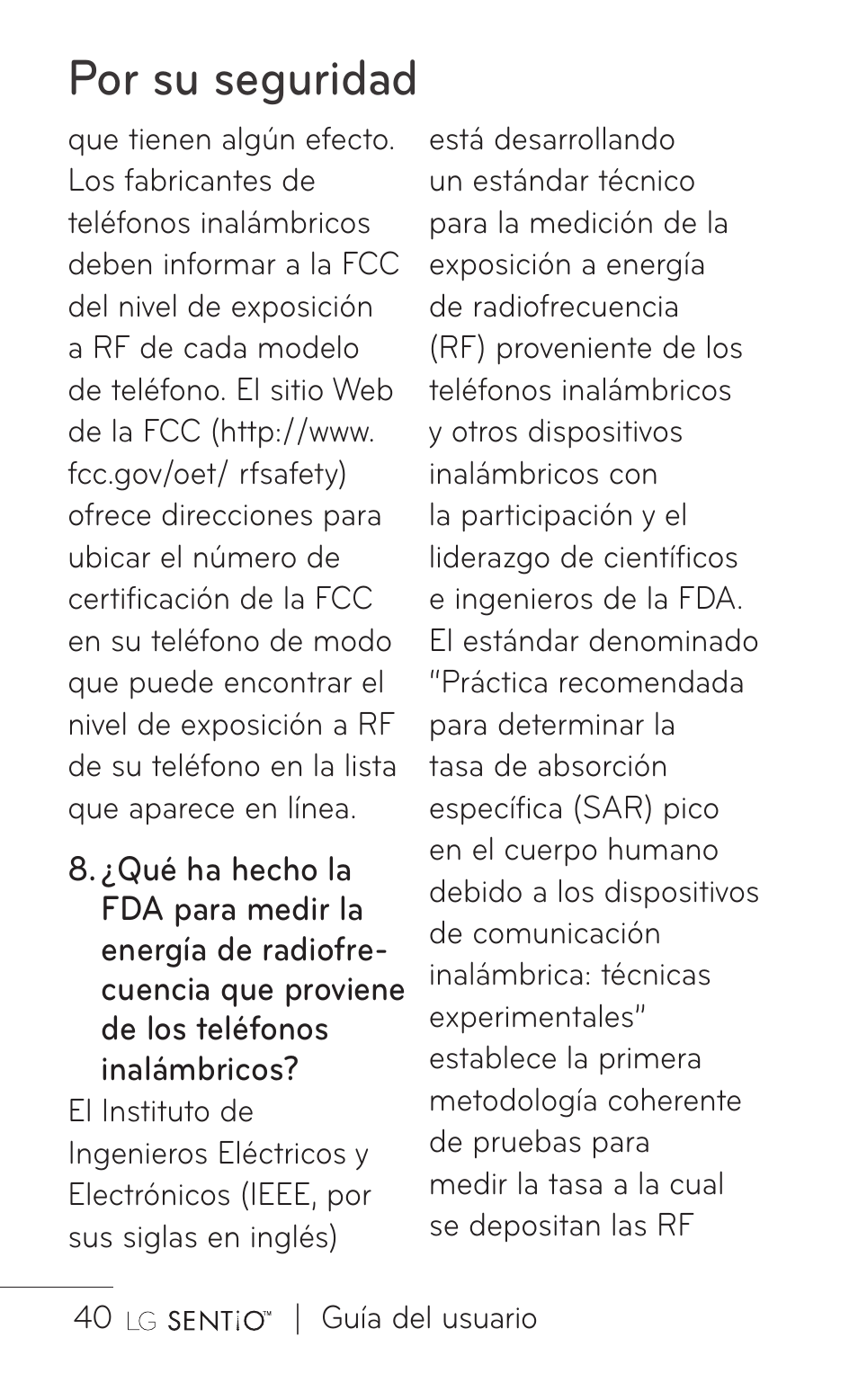 Por su seguridad | LG GS505NV User Manual | Page 161 / 253