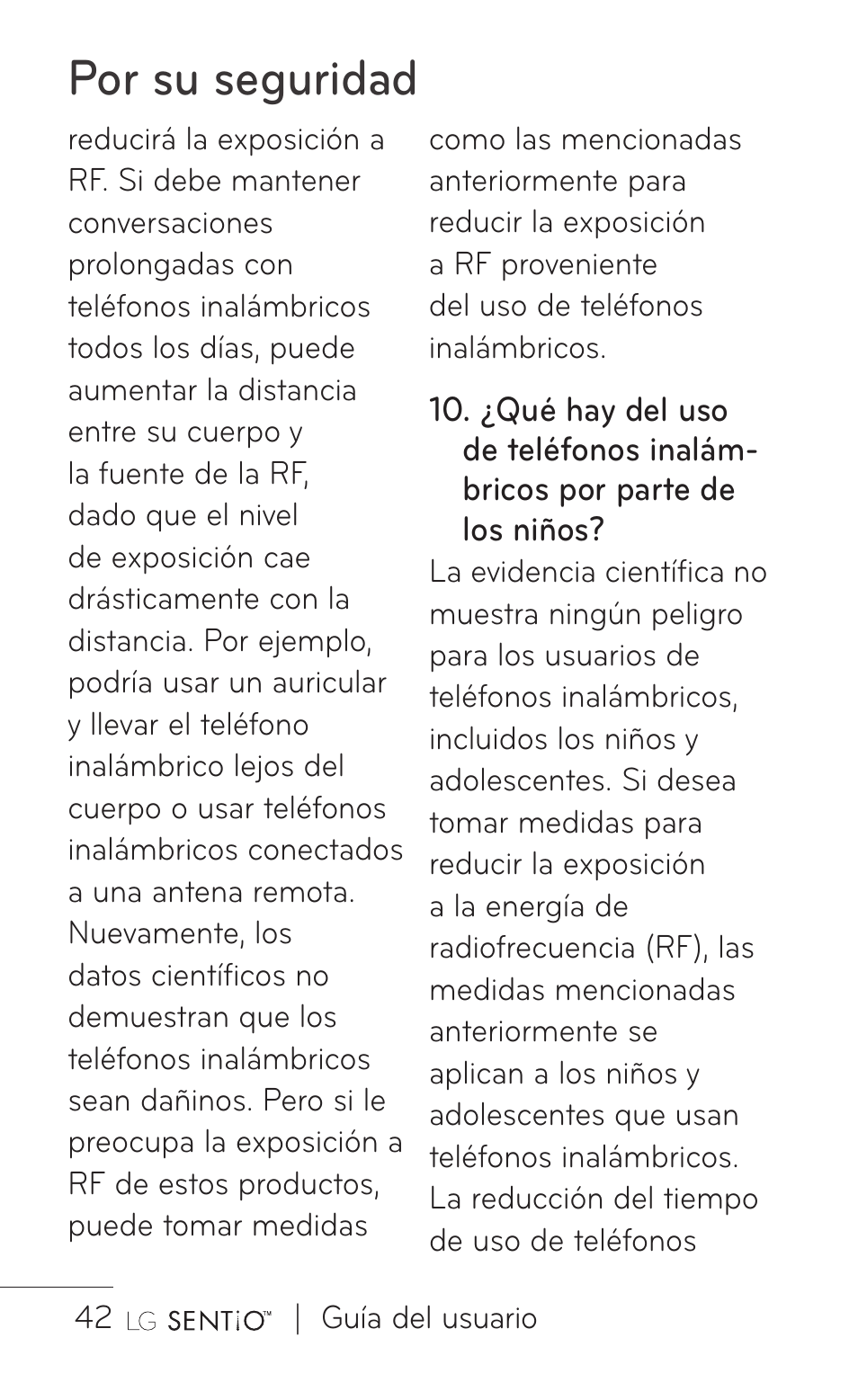 Por su seguridad | LG GS505NV User Manual | Page 163 / 253