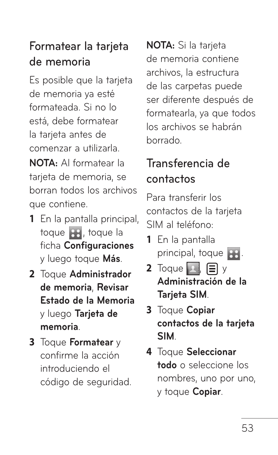 Transferencia de contactos | LG GS505NV User Manual | Page 174 / 253