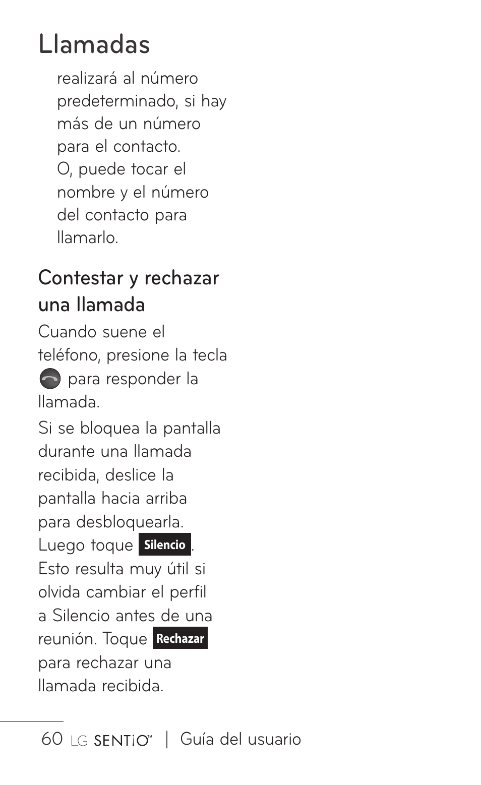 Llamadas, Contestar y rechazar una llamada | LG GS505NV User Manual | Page 181 / 253