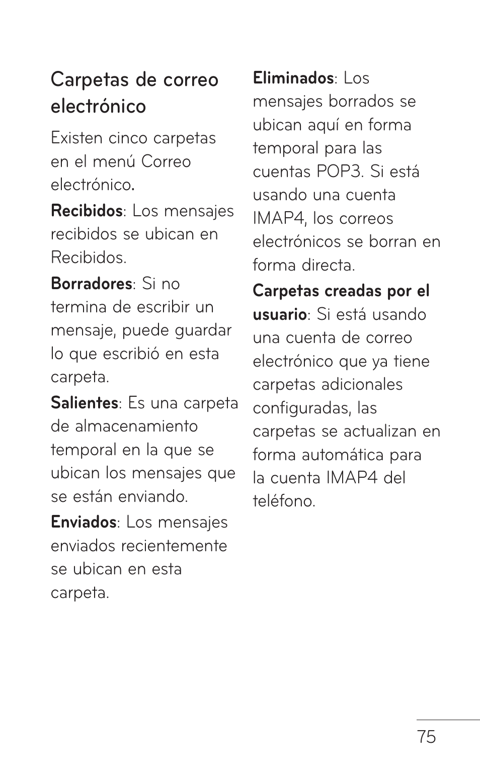Carpetas de correo electrónico | LG GS505NV User Manual | Page 196 / 253