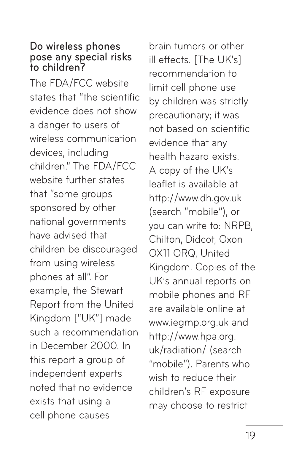 LG GS505NV User Manual | Page 21 / 253