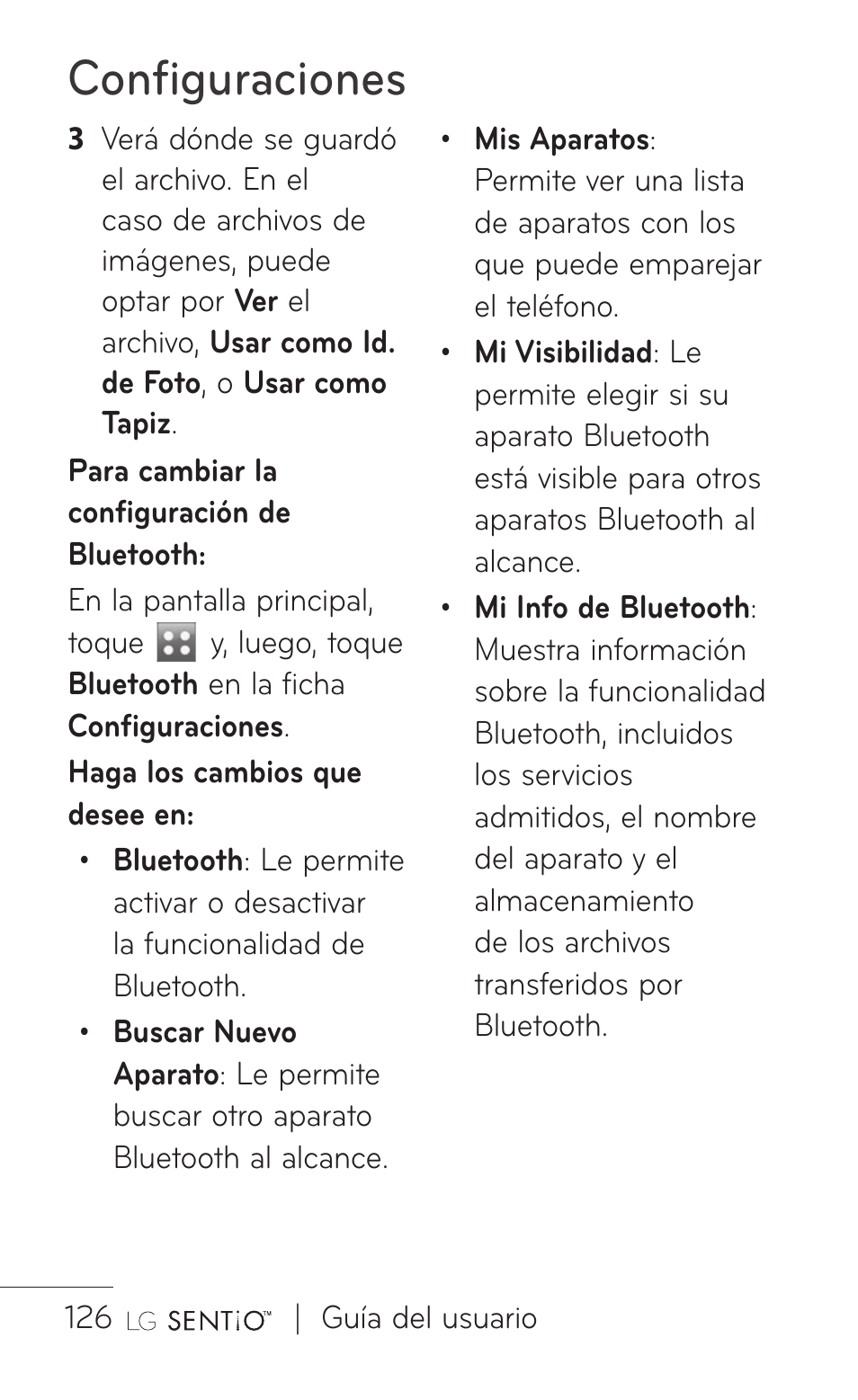 Configuraciones | LG GS505NV User Manual | Page 247 / 253