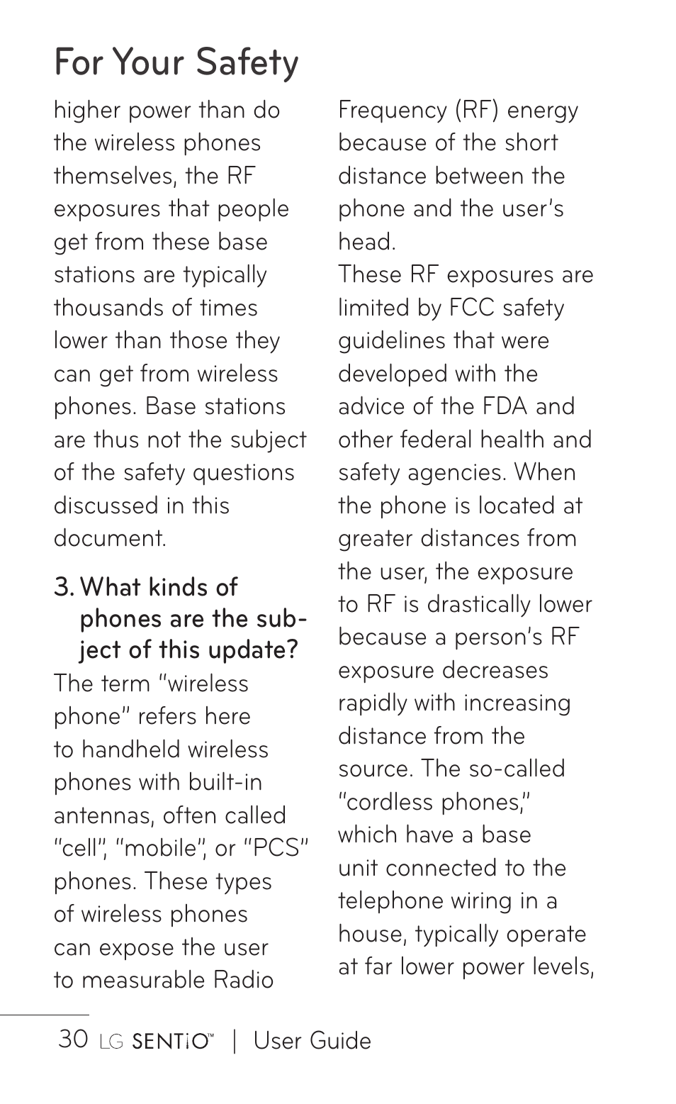 For your safety | LG GS505NV User Manual | Page 32 / 253