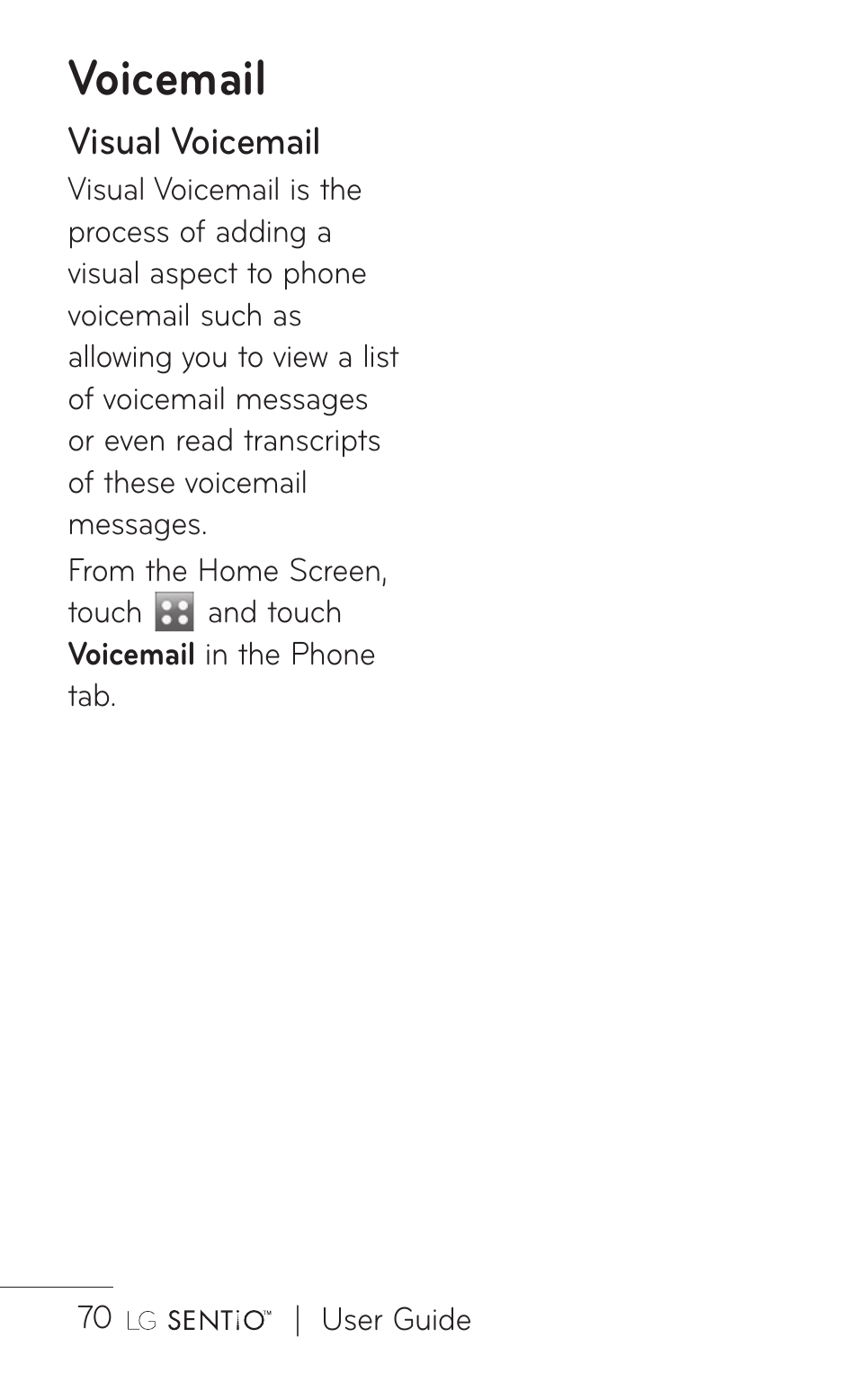 Voicemail | LG GS505NV User Manual | Page 72 / 253
