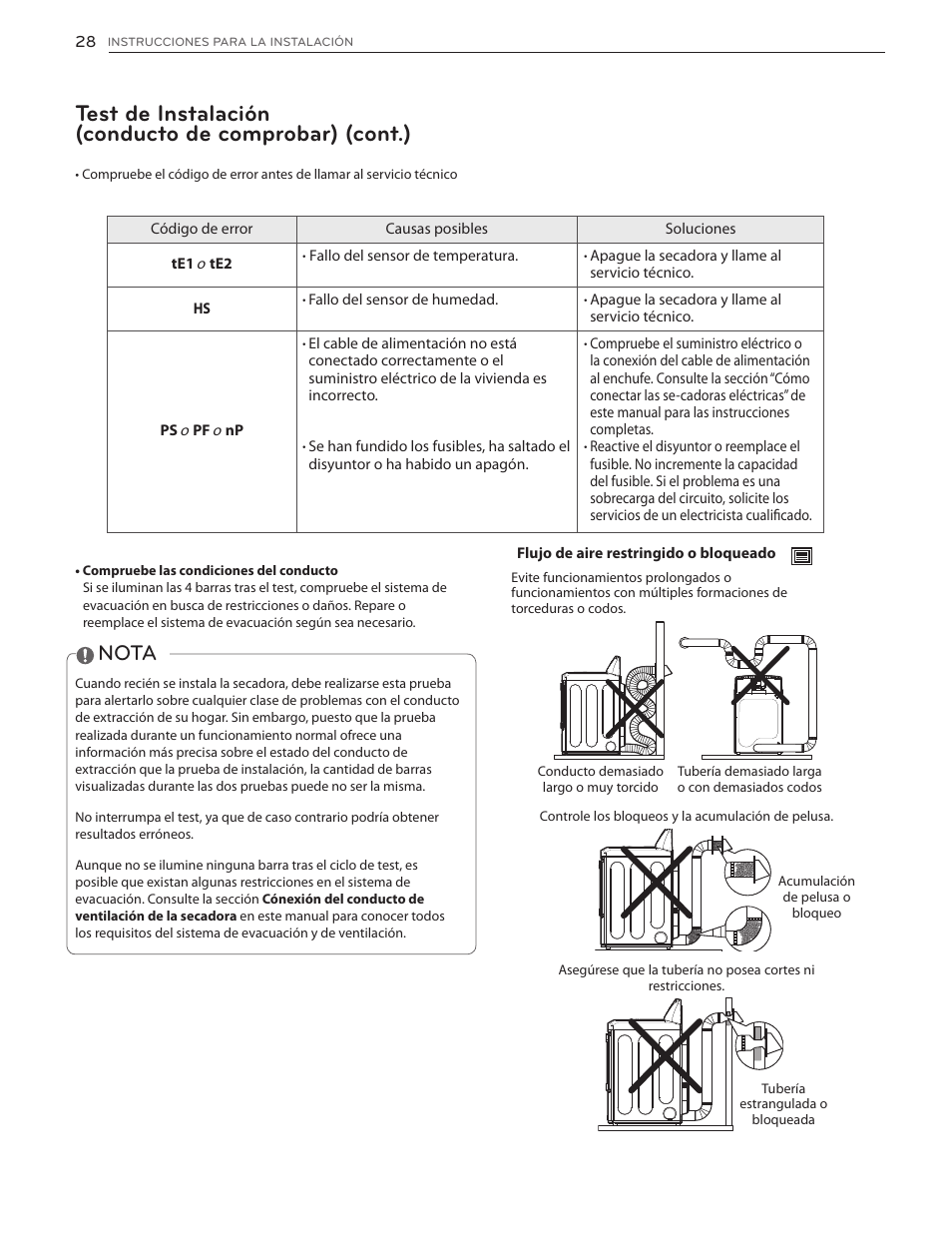 Nota | LG DLG4902W User Manual | Page 66 / 80