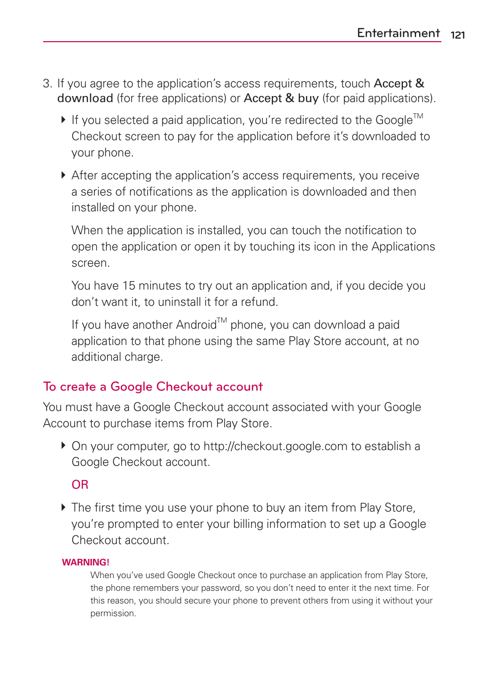 Entertainment | LG MS770 User Manual | Page 123 / 190