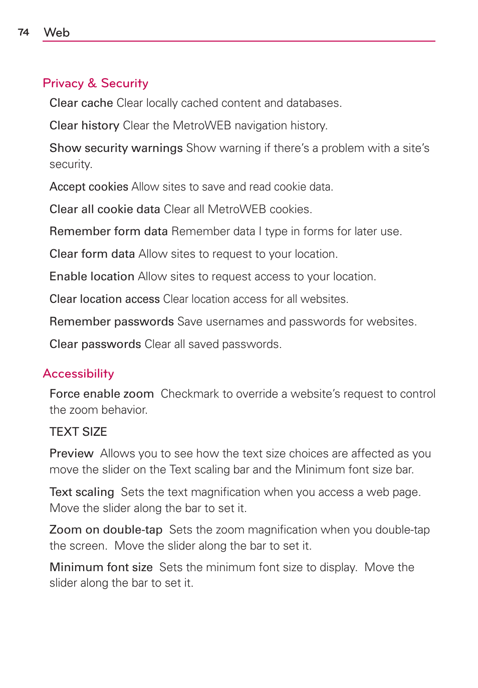 LG MS770 User Manual | Page 76 / 190