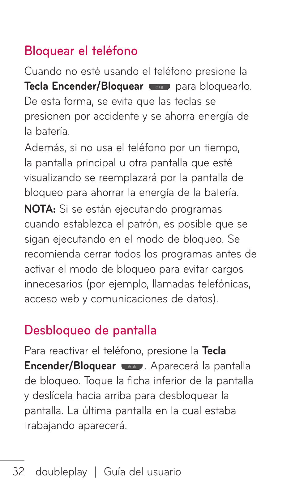 Bloquear el teléfono, Desbloqueo de pantalla | LG C729 User Manual | Page 228 / 412