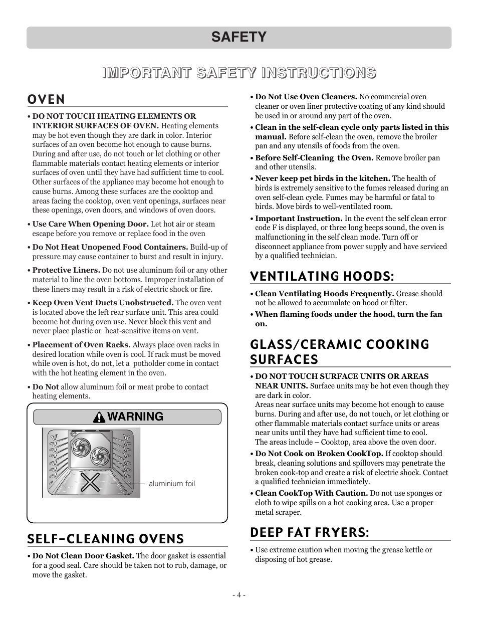 LG LRE30757ST User Manual | Page 4 / 41